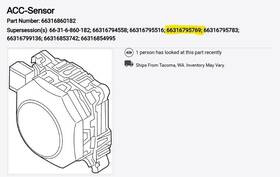 66316795769 Bmw 2011-2013 5 Series F10 Acc Adaptive Cruise Radar Oem Tested