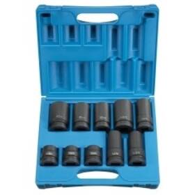 9153 Grey Pneumatic 1 Inch Drive 10 Pc. Standard And Deep Combo Truck Wheel Set