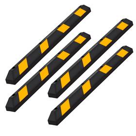 Dh-pb-2 Guardian Parking Stop 6ft Rubber Curb With Mounting Holes Black/yellow 4 Pack