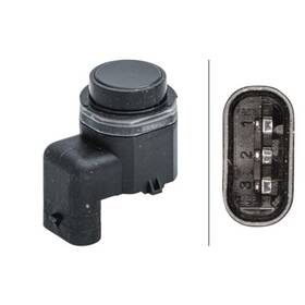 358141621 Hella Sensor Parking Assist Angled 3 Pin Connector Plug For Pai