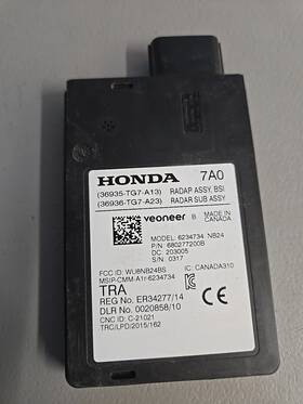 36936tg7a23 Honda 21 2021 Pilot Blind Spot Radar Module Rear Left Driver