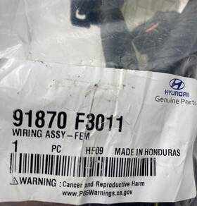 91870-f3011 Hyundai Genuine Parts Wiring Assembly Fem 91870f3011 New 91870-f3011 Hyundai Genuine Parts Wiring Assembly Fem 91870f3011 New