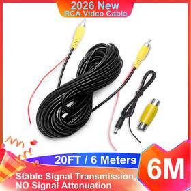 Lbw 614160291019 20ft Rca Video Cable For Car Rear View Camera Double Shielded Anti-interference