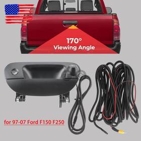 Topgearsltd 710422563709 Rear View Backup Camera Kit With Wiring And Tailgate Handle For 97-07 Ford F450 F250