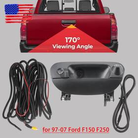 Topgearsltd 710422568247 Rear View Backup Camera Kit With Wiring And Tailgate Handle For 97-07 Ford F150 F450