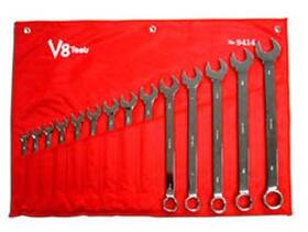 9414 V8 Hand Tools Long Pattern Sae Combo Wrench Set 14pc