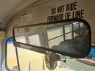 171-1079 Used Roscoe Safety Glass School Bus Rear View Mirror 31" X 7". Fixed Price $95.00.