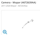 Park Assist Camera-gt, Vin: Mopar 04672639AA. Fixed Price $235.00.