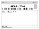 Genuine Bmw Ultrasonic Sensor, Black 66-20-9-826-786 New. Fixed Price $184.94.