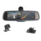 4.3" Lcd Mirror Dual Screen Car Monitor 4CH Video In Front Rear View Cameras Kit. Fixed Price $79.99.
