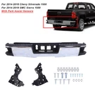 Steel Rear Bumper For Silverado Sierra 1500 2015-2019 Chrome W/ Park Assist. Fixed Price $228.00.