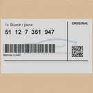 Genuine Bmw 51127351947 - Trim Icam. Fixed Price $101.77.