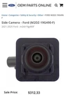 Genuine Ford Oe Camera Asy M2DZ-19G490-D. Fixed Price $200.00.