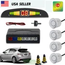 4 Parking Sensors Led Car Auto Backup Reverse Rear Radar System Alarm Silver Usa. Fixed Price $14.99.