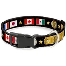 Plastic Clip Collar Champion Belt/flags/stars Black/golds Narrow-large 9.5-14.5". Fixed Price $24.36.