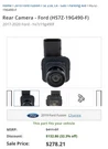 Genuine Ford Rear Camera HS7Z-19G490-F. Fixed Price $210.00.
