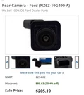 Genuine Ford Oe Camera - Parking NZ6Z*19G490*A. Fixed Price $75.00.