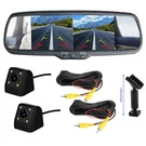 4.3" Dual Split Screen Mirror Monitor Car Front Side Rear View 2 Backup Cameras. Fixed Price $79.00.